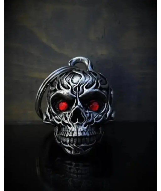 Einzigartige Motorradklingel "Flame Diamond Skull Bell" pas cher 