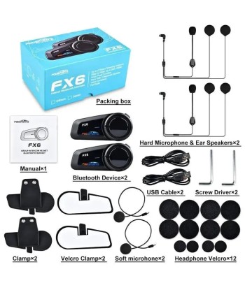 Bluetooth Motorrad Intercom 6 Fahrer les ctes