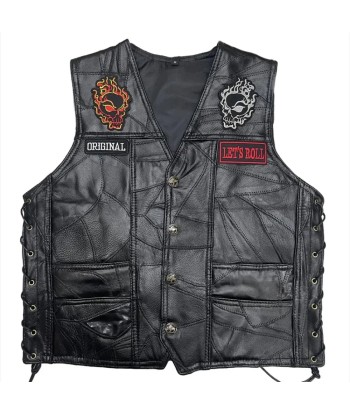 Calaveras Skull Biker Lederweste Vous souhaitez 