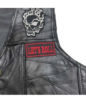 Leder-Bikerweste mit Spitze – Skull Rider Faites des économies