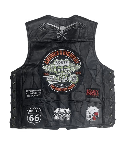 Herren-Bikerweste aus Leder – Route 66 Legend prix pour 