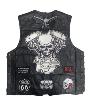 Bikerweste aus Leder - VROD SKULL Vous souhaitez 