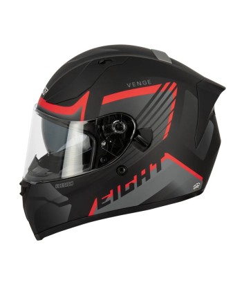 Integralhelm für Motorrad/Roller | Schwarz/Rot + PINLOCK 2024