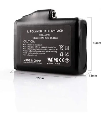 Batterie rechargeable pour Gants chauffant 7.4V 2200mAh Véritable concentré