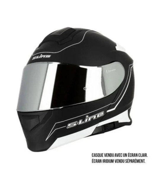 Casque Modulable Double écran Noir et blanc MAT | SLine550 en linge