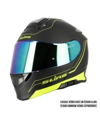 Casque Modulable Double écran Noir / jaune FLUO | SLine550 chez Cornerstreet bien 