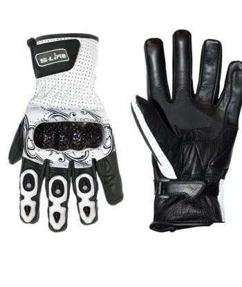 Gants moto été cuir femme - Homologués CE (KP1) rembourrage situé sous