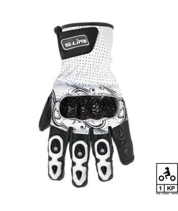 Gants moto été cuir femme - Homologués CE (KP1) rembourrage situé sous