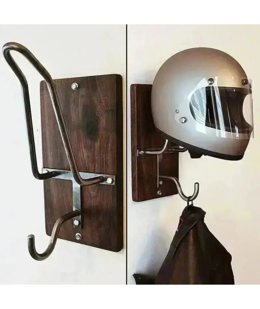 Support casque moto bois métal Découvrez la collection