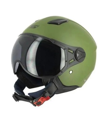 Casque moto Jet S779 LEOV - Vert armé Mat le des métaux précieux