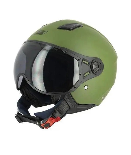 Casque moto Jet S779 LEOV - Vert armé Mat le des métaux précieux