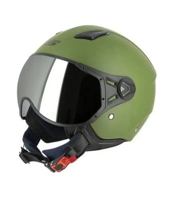 Casque moto Jet S779 LEOV - Vert armé Mat le des métaux précieux