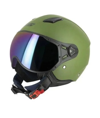 Casque moto Jet S779 LEOV - Vert armé Mat le des métaux précieux