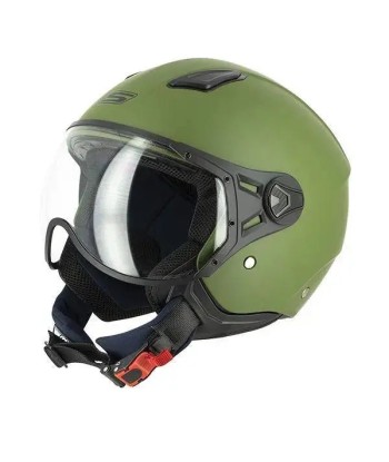 Casque moto Jet S779 LEOV - Vert armé Mat le des métaux précieux