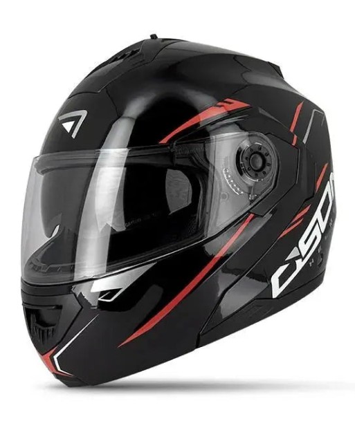 Casque moto modulable - Noir/ rouge S520 la chaussure