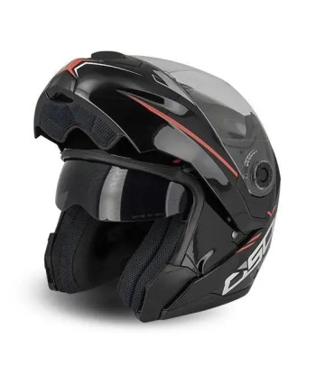 Casque moto modulable - Noir/ rouge S520 la chaussure