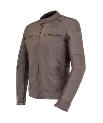 Blouson Cuir moto VINTAGE -Marron outlet