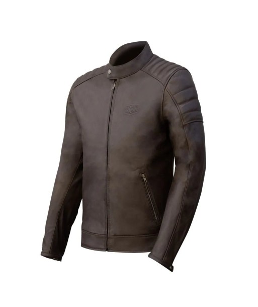 Blouson moto Cuir Homme - GT  Trophy Marron brillant des détails fins