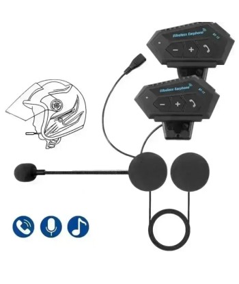 Intercom casque moto | BT-12 rembourrage situé sous