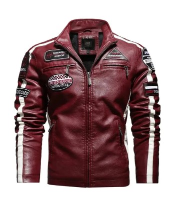 Blouson style cafe Racer cuir vintage rouge - Speed RACE JUSQU'A -70%! 