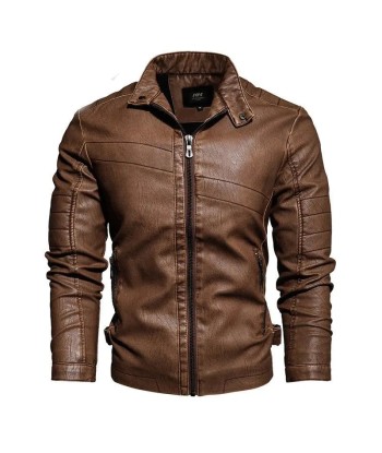 Blouson cuir vintage homme - Marron ouvre sa boutique