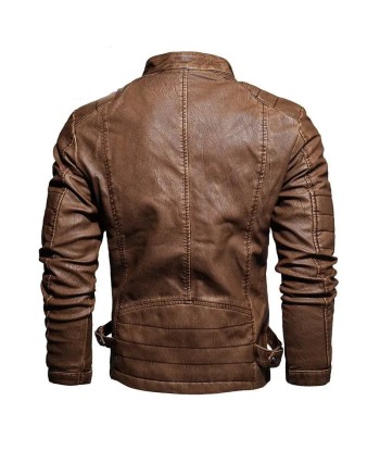 Blouson cuir vintage homme - Marron ouvre sa boutique