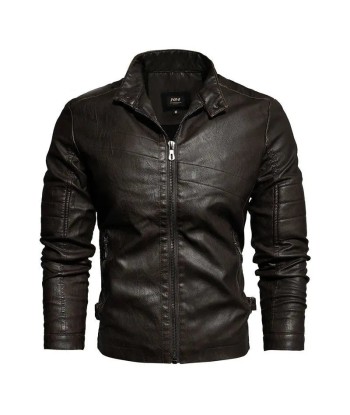 Blouson cuir vintage homme - Marron ouvre sa boutique