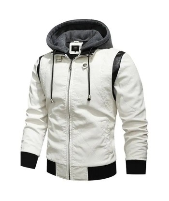 Veste en cuir blanc homme online