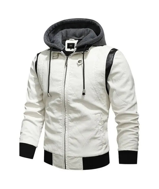 Veste en cuir blanc homme online