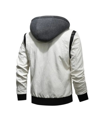 Veste en cuir blanc homme online