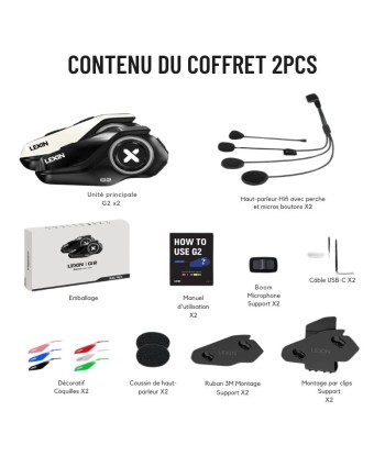 Intercom moto Lexin G2P -6 pilotes prix pour 