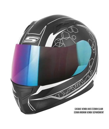 Casque de Moto Noir et Blanc Femme - S448 GRAPHIC commande en ligne