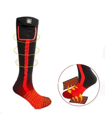 Chaussettes chauffantes moto - Rouge rembourrage situé sous