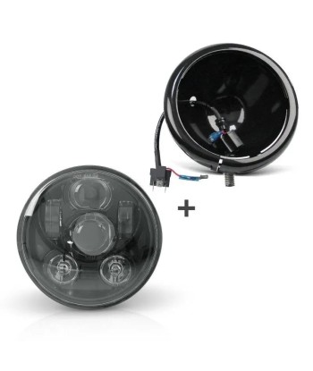 Phare avant LED motos, 5.75 pouces + support - Set Compatible Harley Davidson Dyna Sportster Softail pas chere