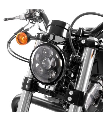 Phare avant LED motos, 5.75 pouces + support - Set Compatible Harley Davidson Dyna Sportster Softail pas chere