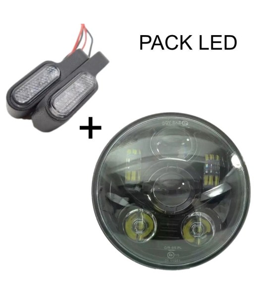 Phare LED moto rond et Clignotants pour guidon commande en ligne