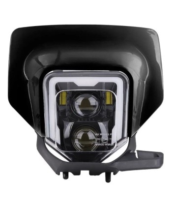 Projecteur LED moto + plaque Enduro Offroad  noir 50% de réduction en Octobre 2024