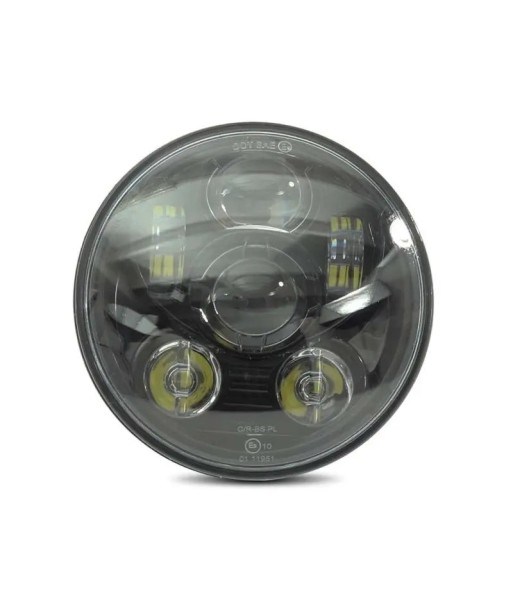 Projecteur LED moto 5,75 pouces avec Adaptateur H4-H13 compatible avec Harley Davidson  noir pas cher