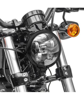 Projecteur LED moto 5,75 pouces avec Adaptateur H4-H13 compatible avec Harley Davidson  noir pas cher