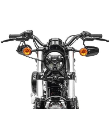 Projecteur LED moto 5,75 pouces avec Adaptateur H4-H13 compatible avec Harley Davidson  noir pas cher