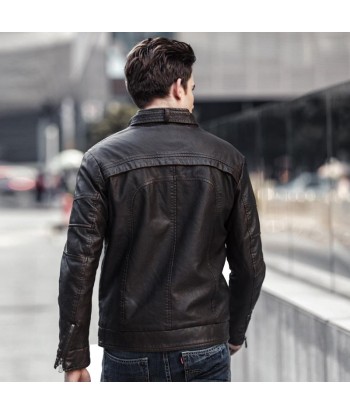 Veste Cuir Homme style Cafe racer destockage