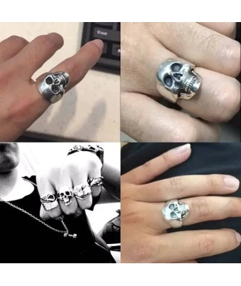 Bague motard tête de mort (argent) votre