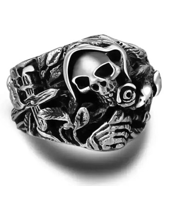 Bague motard - Tête de mort gothique (Argent) chez Cornerstreet bien 