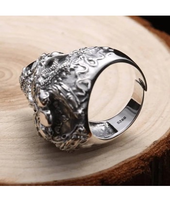 Bague motard tête de mort (Argent) destockage