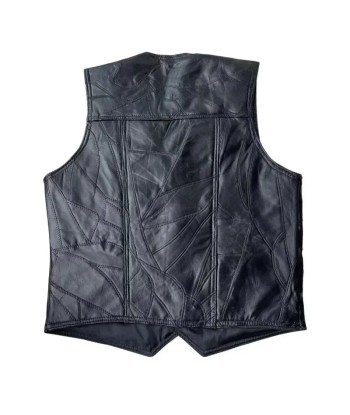 Gilet cuir noir biker shop