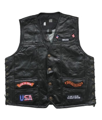 Gilet cuir biker Live to ride Toutes les collections ici