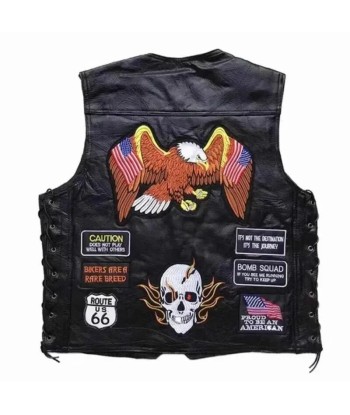 Gilet cuir biker personnalisé Amélioration de cerveau avec