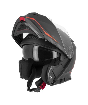 Casque moto modulable noir et rouge-S550 pas cher