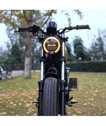 Phare rond moto LED avec clignotant pas cher