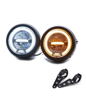 Phare rond moto LED avec clignotant pas cher